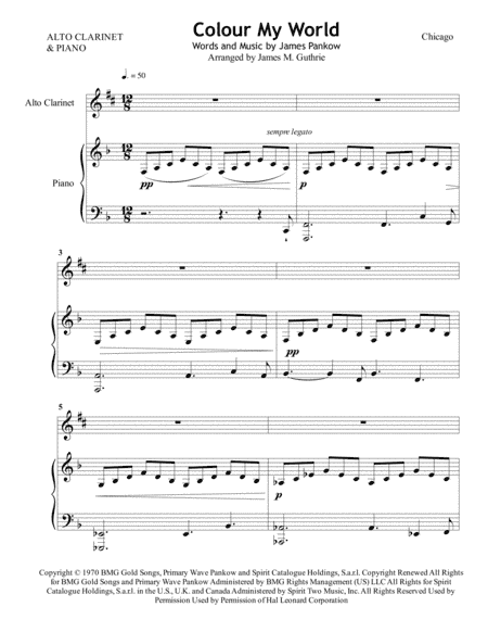 Colour My World (arr. James M. Guthrie, ASCAP)