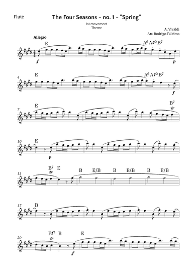 The Four Seasons - Spring (arr. Rodrigo Faleiros)
