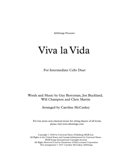 Viva La Vida (arr. Caroline McCaskey)