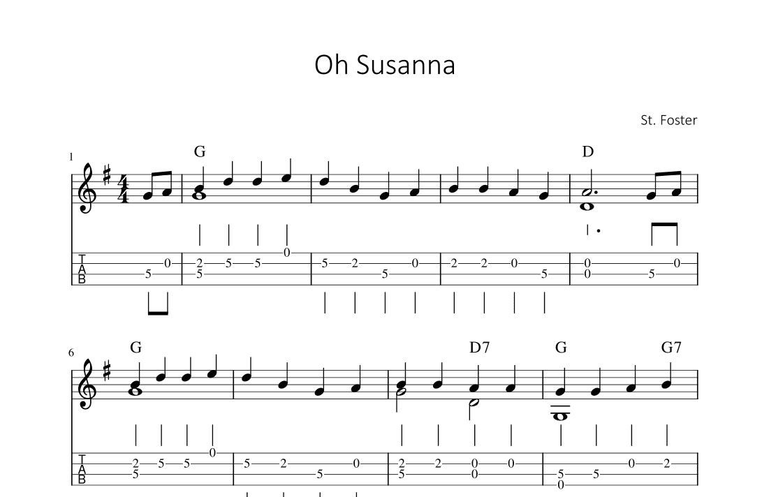 Oh Susanna (arr. songbooks.info)