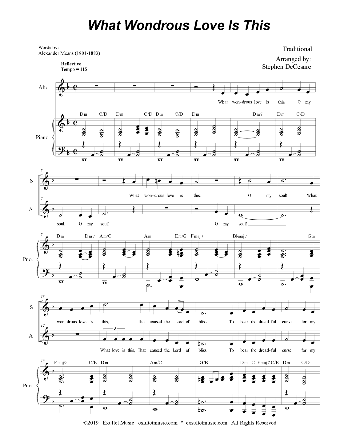 What Wondrous Love Is This (Duet for Soprano and Alto Solo) (arr. Stephen DeCesare)