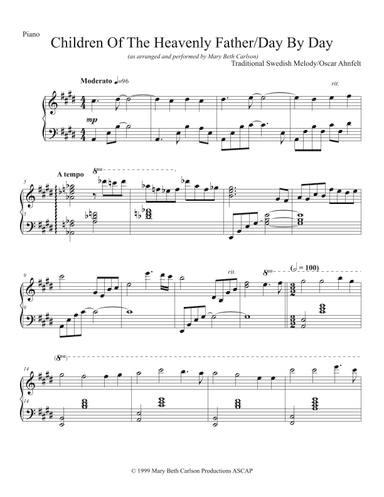 Children of the Heavenly Father / Day by Day (arr. Mary Beth Carlson)