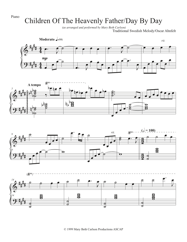 Children of the Heavenly Father / Day by Day (arr. Mary Beth Carlson)