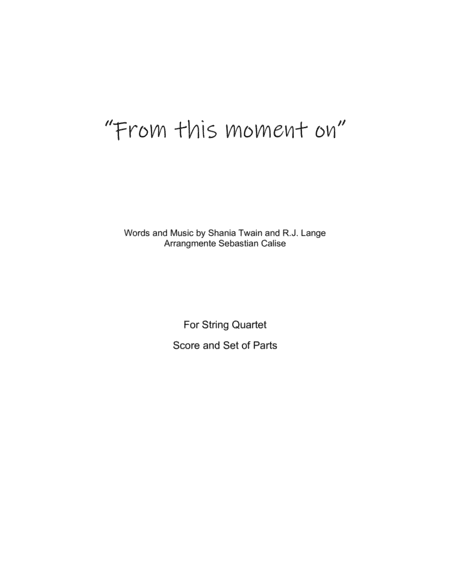 From This Moment On (arr. Sebastian Calise)