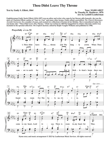 Thou Didst Leave Thy Throne (arr. Lyndell Leatherman)