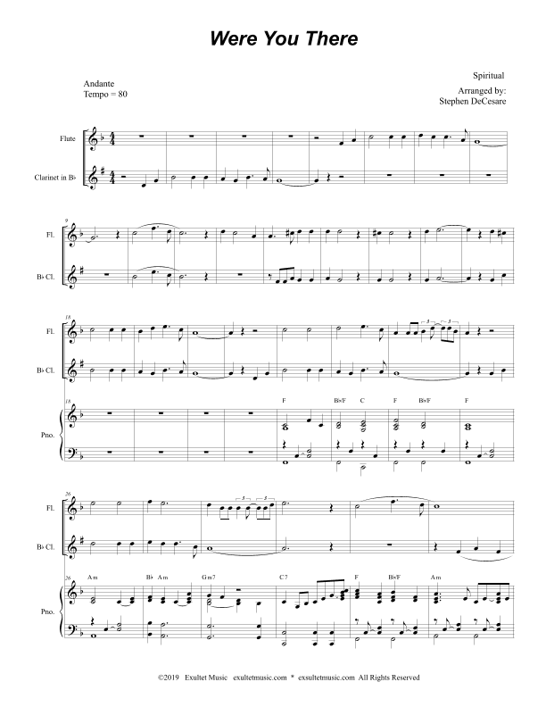 Were You There (Duet for Flute and Bb-Clarinet) (arr. Stephen DeCesare)