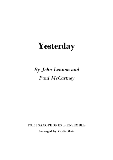 Yesterday (arr. Valdir Maia)