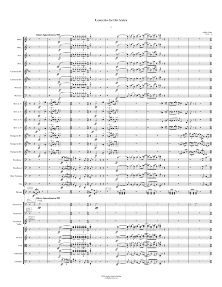 Concerto for Orchestra Score and Parts