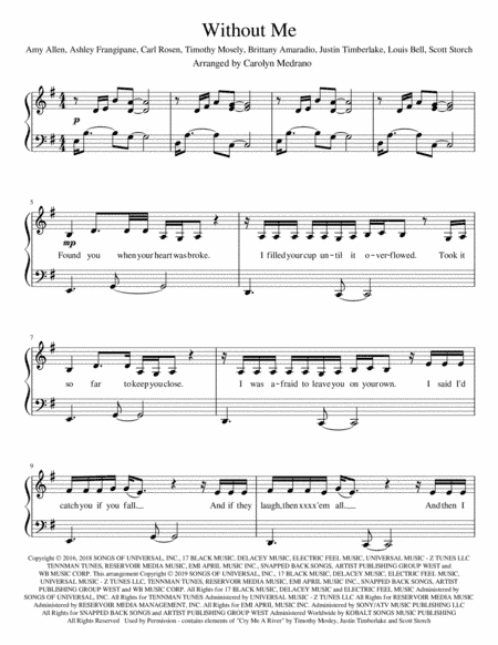 Without Me (arr. Carolyn Medrano)
