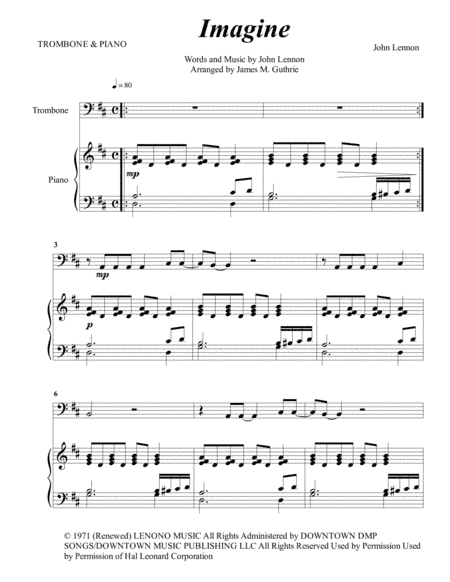 Imagine (arr. James M. Guthrie, ASCAP)
