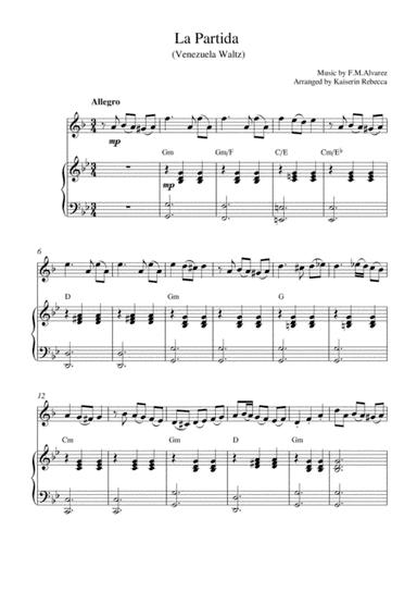 La Partida  (Venezuela Waltz) (arr. Kaiserin Rebecca)
