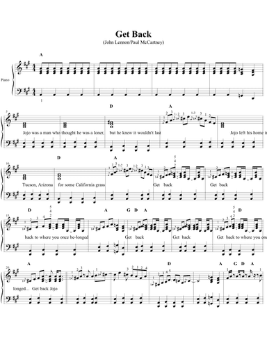 Get Back (arr. Classic Hits: Authentic Arrangements)