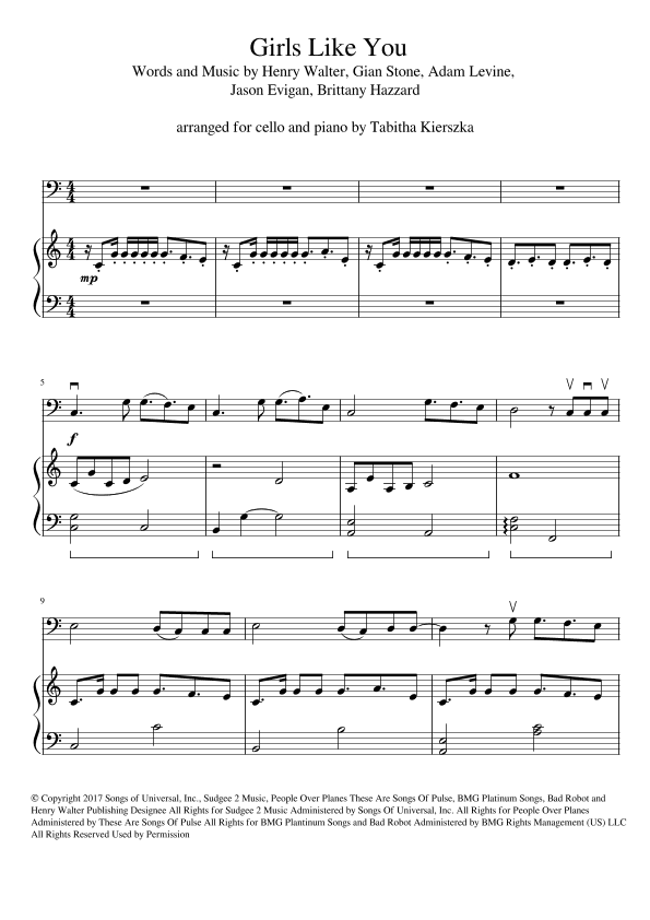 Girls Like You (arr. Tabitha Kierszka)