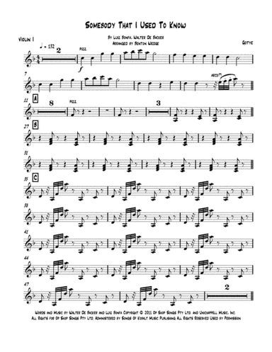 Somebody That I Used To Know (arr. Benton Wedge)