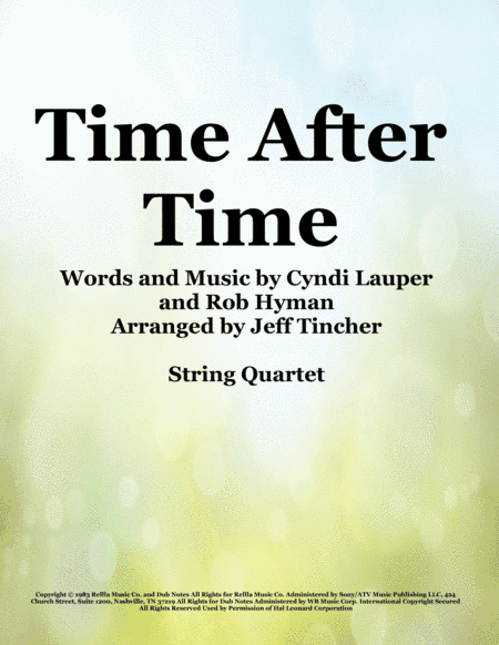 Time After Time (arr. Jeff Tincher)