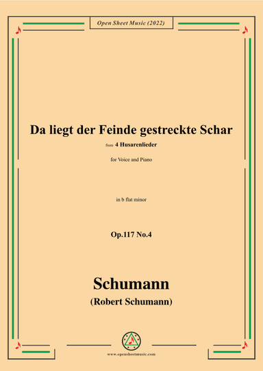 Schumann-Da liegt der Feinde gestreckte Schar,Op.117 No.4,in b flat minor (arr. OSM Press)