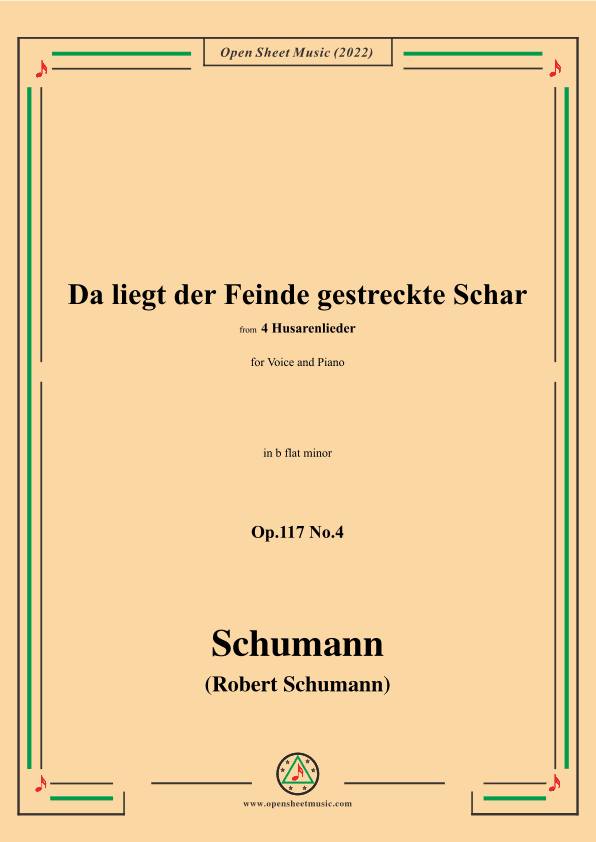 Schumann-Da liegt der Feinde gestreckte Schar,Op.117 No.4,in b flat minor (arr. OSM Press)