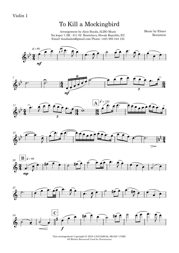 To Kill A Mockingbird - Main Title (arr. Alois Bouda)