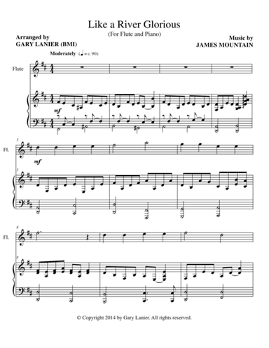 LIKE A RIVER GLORIOUS (Flute/Piano and Flute Part) (arr. Gary Lanier)