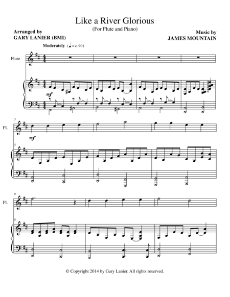 LIKE A RIVER GLORIOUS (Flute/Piano and Flute Part) (arr. Gary Lanier)