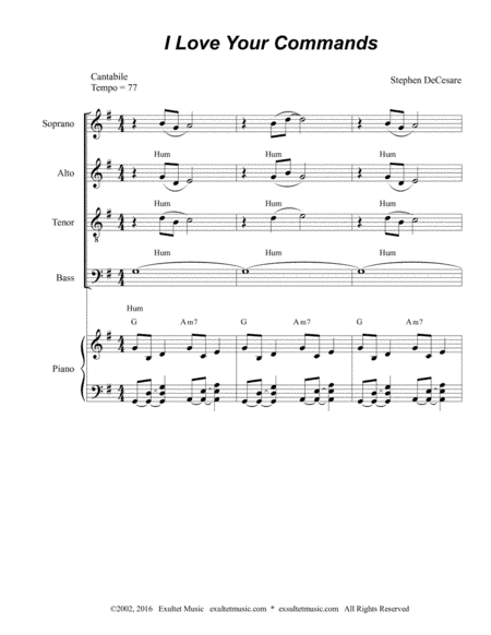I Love Your Commands (Solos with SATB)