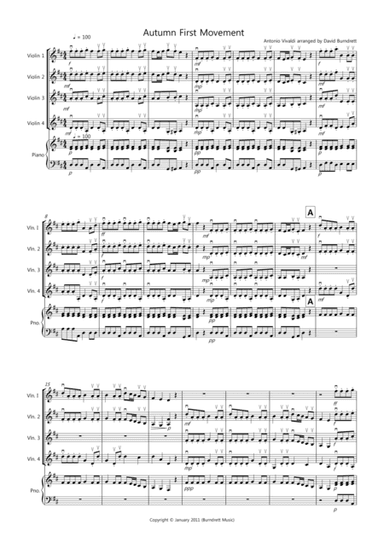 Autumn "Four Seasons" for Violin Quartet (arr. David Burndrett)