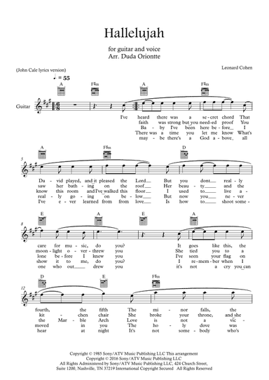 Hallelujah (arr. Duda Oriontte)