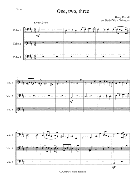 Eight Classical and Traditional Canons for 3 cellos (arr. David Warin Solomons)