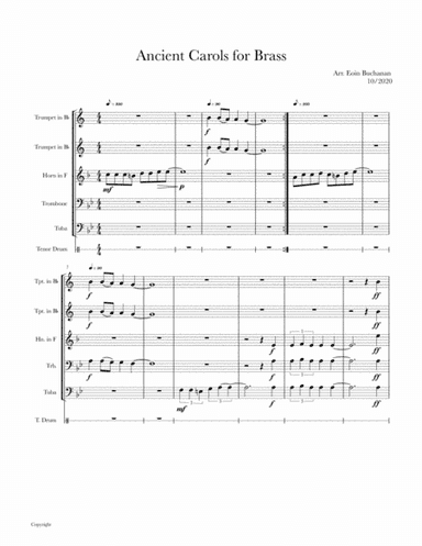 Ancient Carols for Brass Quintet (arr. Eoin Buchanan)