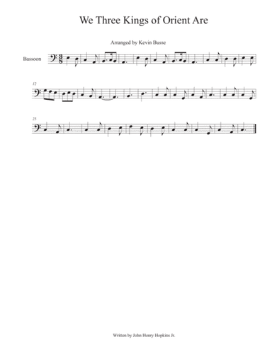 We Three Kings of Orient Are - Bassoon (arr. Kevin Busse)
