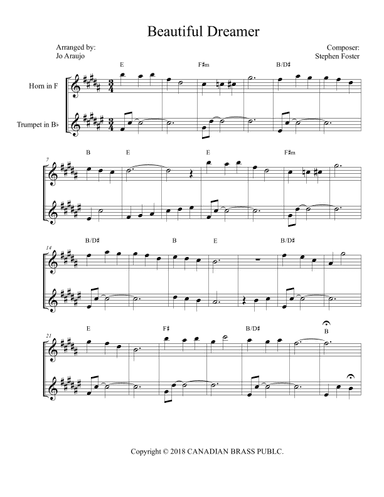 BEAUTIFUL DREAMER (arr. JO ARAÚJO)