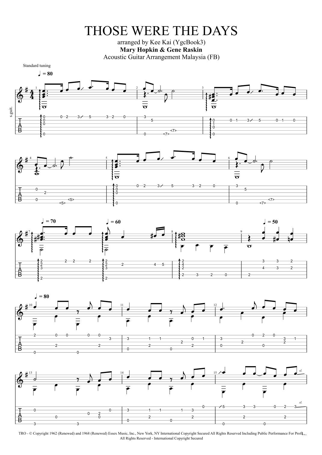Those Were The Days (arr. Kee Kai)