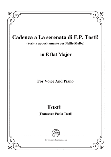 Tosti-Cadenza a La serenata(Scritta appositamente per Nellie Melbe) in E flat Major,for Voice and Pi (arr. MSM)