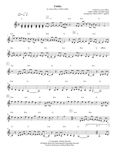 Lucky (arr. Marco Polo C. Ignacio)