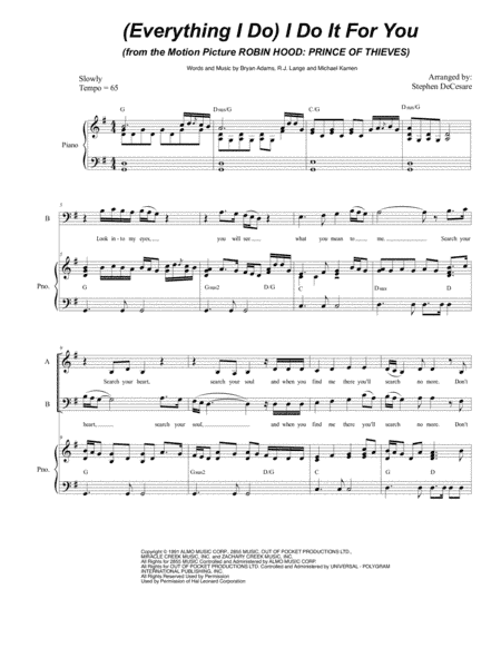 (Everything I Do) I Do It For You (arr. Stephen DeCesare)