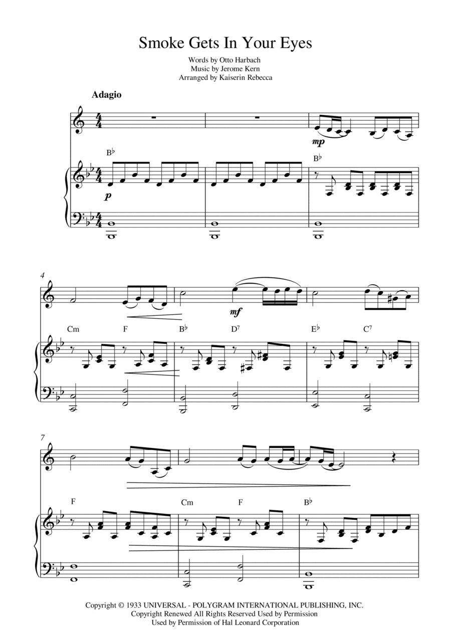 Smoke Gets In Your Eyes (arr. Kaiserin Rebecca)