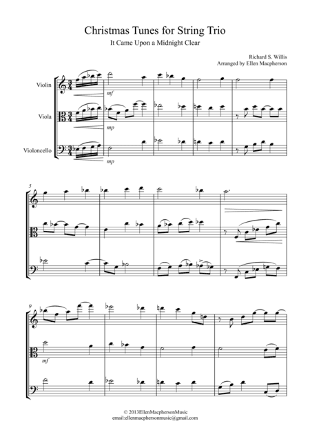 Christmas Tunes for String Trio - "It Came Upon A Midnight Clear" (arr. Ellen Macpherson)