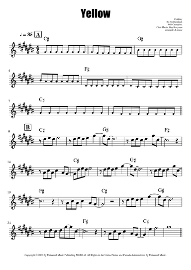 Yellow (arr. Lkmusic)