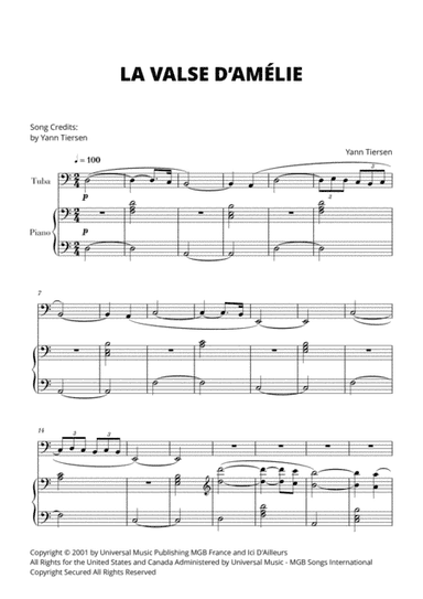 La Valse D'amelie (arr. Cadenza Editions)