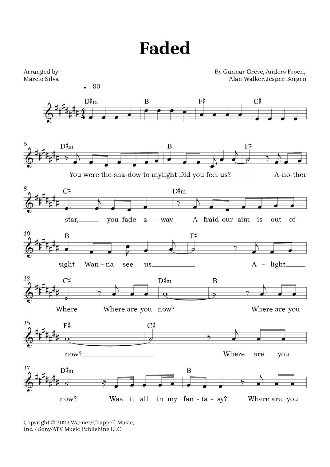 Faded (arr. Márcio Silva)