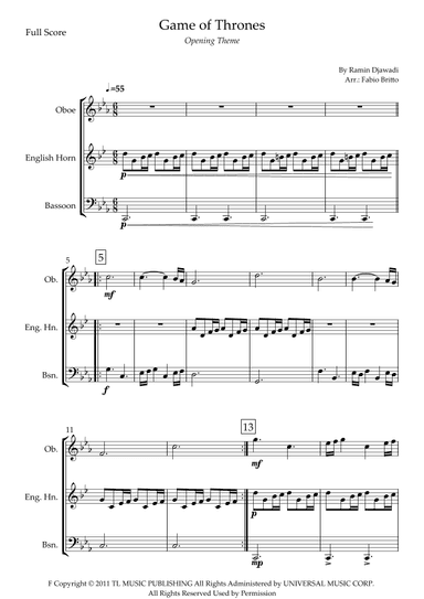 Game Of Thrones (arr. Fabio Britto)