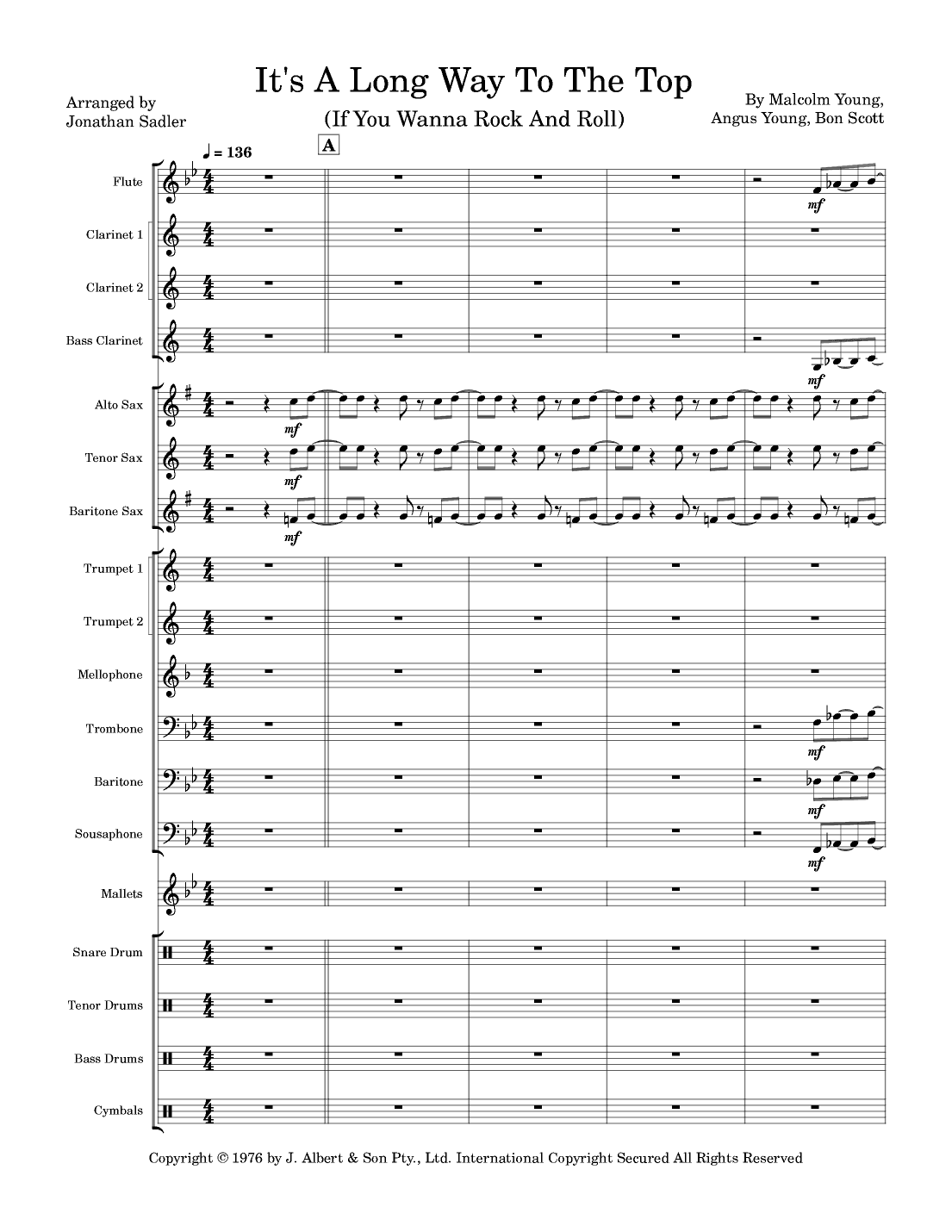 It's A Long Way To The Top (if You Wanna Rock 'n' Roll) (arr. Jonathan Kenneth Sadler)