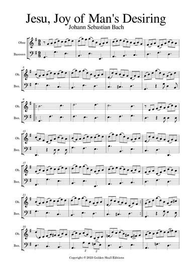 Jesu, Joy of Man's Desiring (arr. Golden Skull Editions)