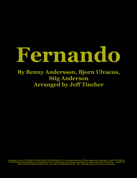 Fernando (arr. Jeff Tincher)