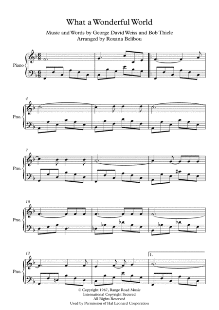 What A Wonderful World (arr. Roxana Belibou)