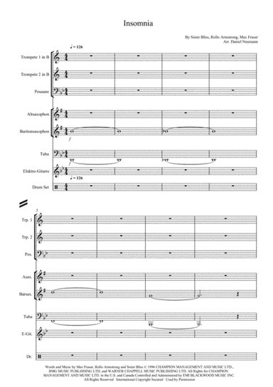 Insomnia (arr. Daniel Neumann)