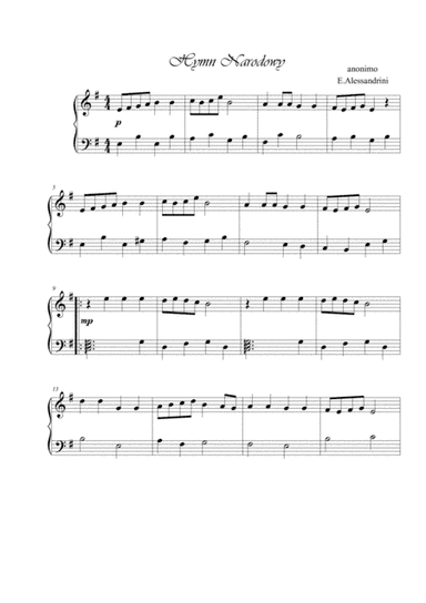 Hymn Narodowy (arr. Ester Alessandrini)