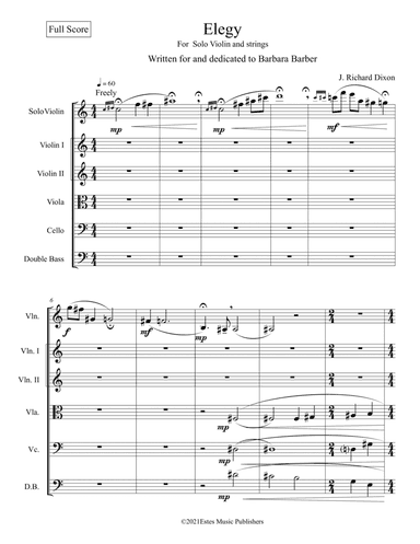 "Elegy" for Solo Violin and string orchestra