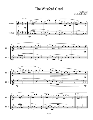 The Wexford Carol (Flute Duet) (arr. B. C. Dockery)