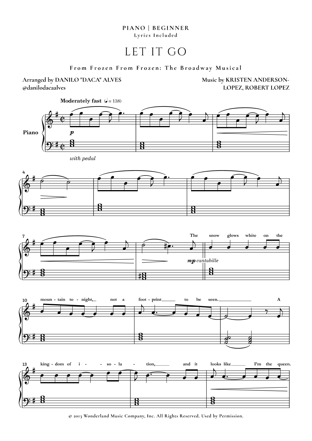 Let It Go (arr. Danilo "Daca" Alves)